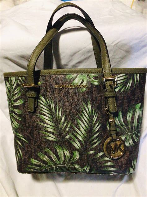 michael kors palm leaf purse|michael kors purses green.